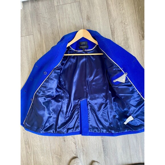 J.Crew Wool Stadium Cloth by Nello Gori Majesty Peacoat Coat Cobalt Blue sz 6 - Picture 3 of 7